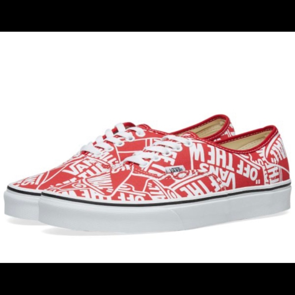 Red vans “OFF THE WALL” low top skate shoe